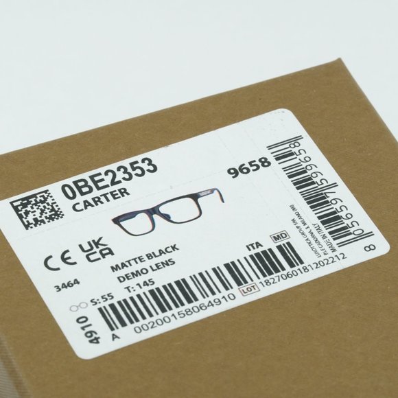 💯 NEW BURBERRY CARTER BE2353 3464 MATTE BLACK EYEGLASSES - Picture 11 of 11